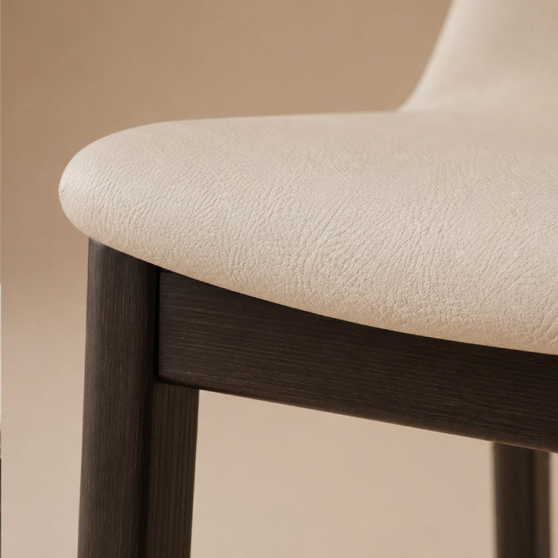 white leather dining chair