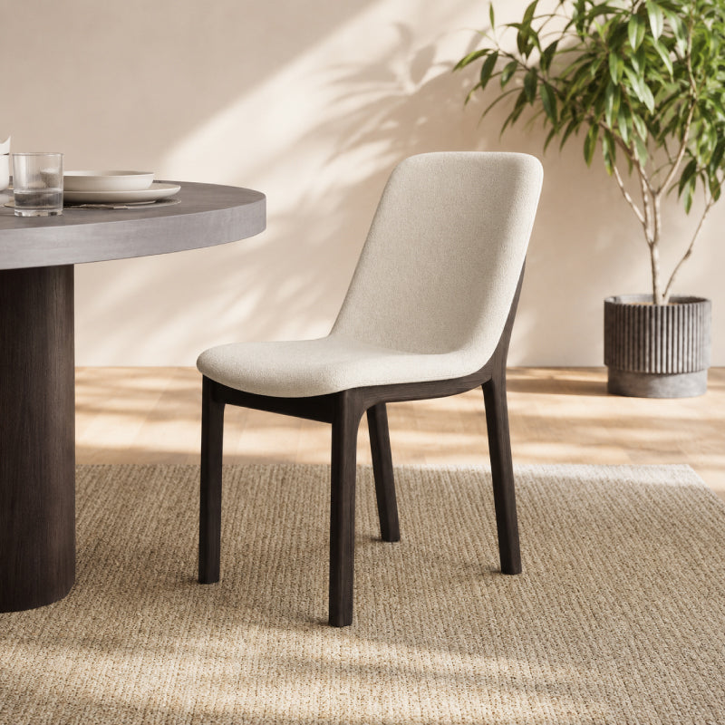 white leather dining chair