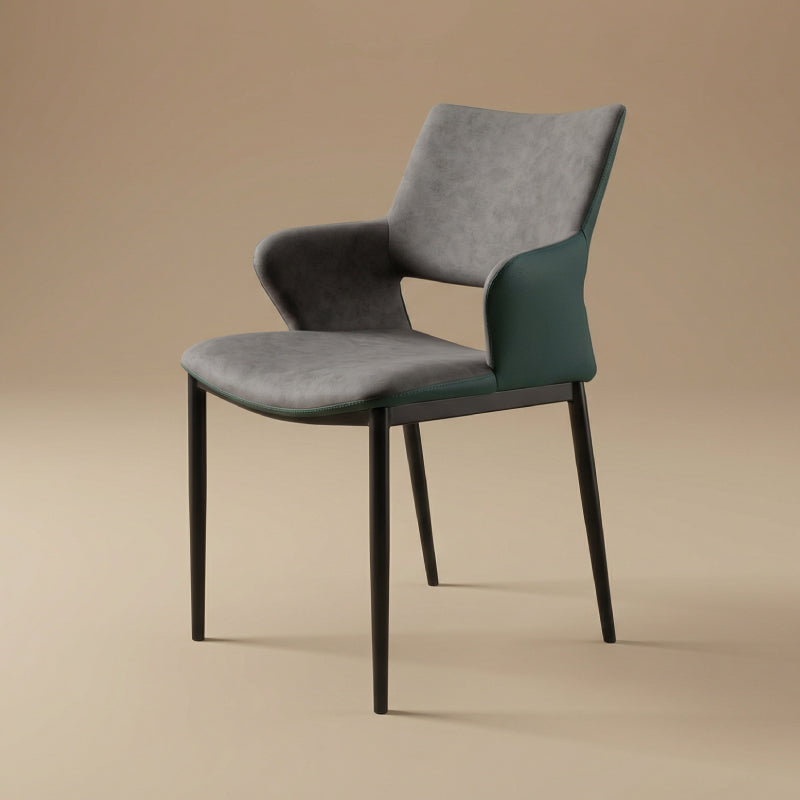 grey leather dining chair