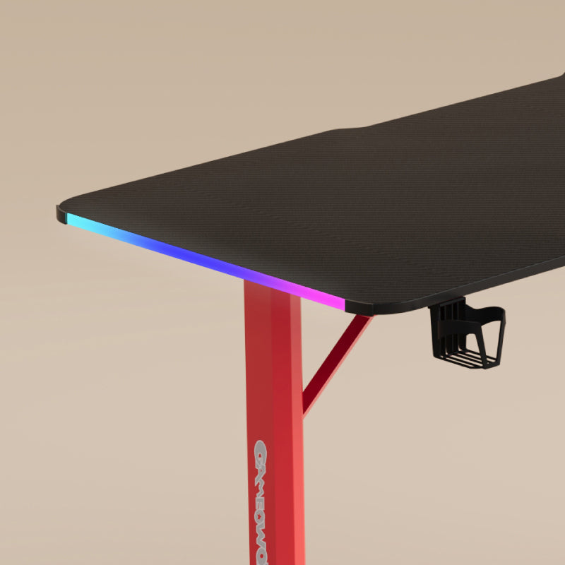 Gaming Desk -Black top&Red leg