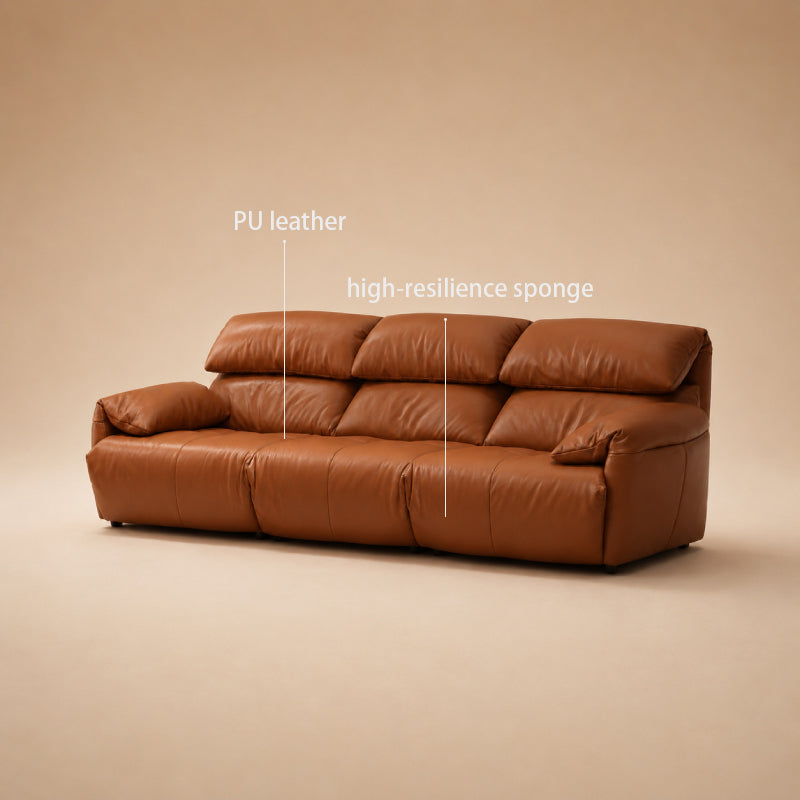 orange leather sofa