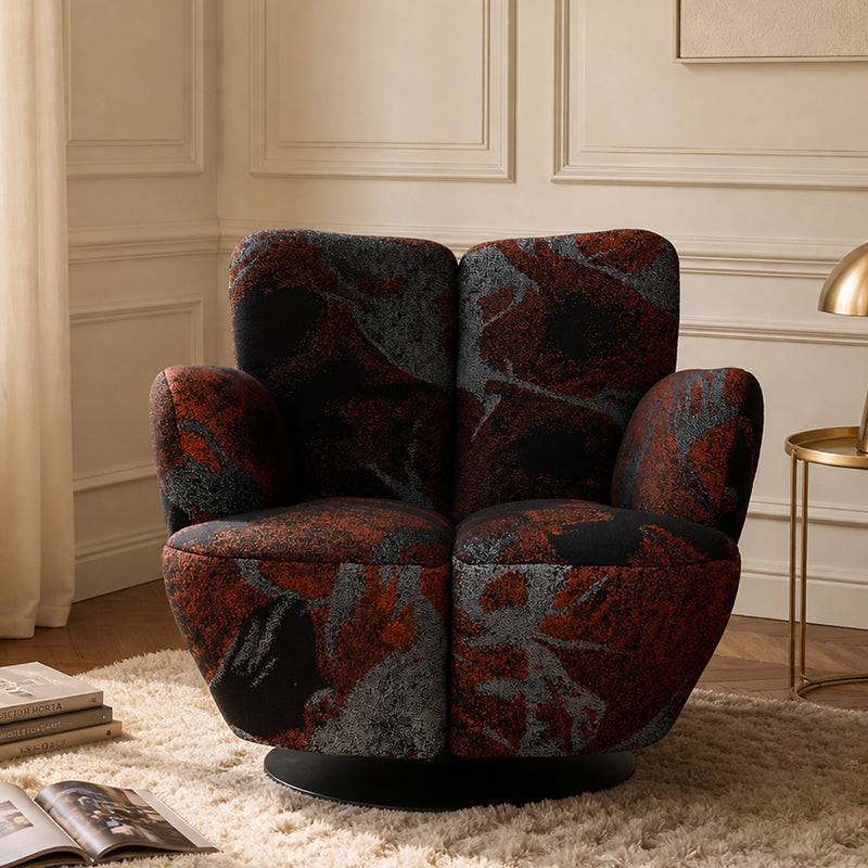 red swivel chair
