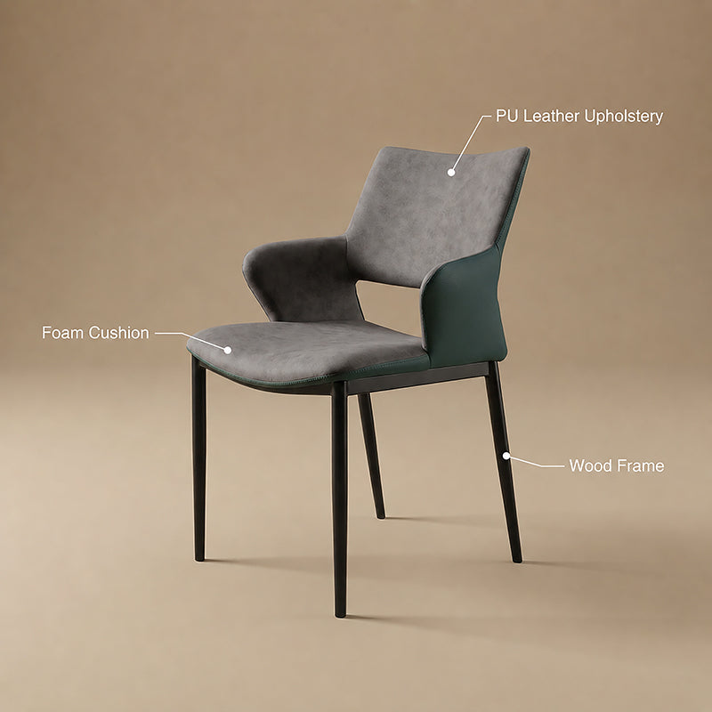 grey leather dining chair