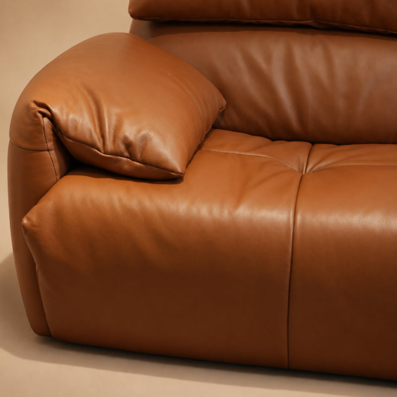 orange leather sofa