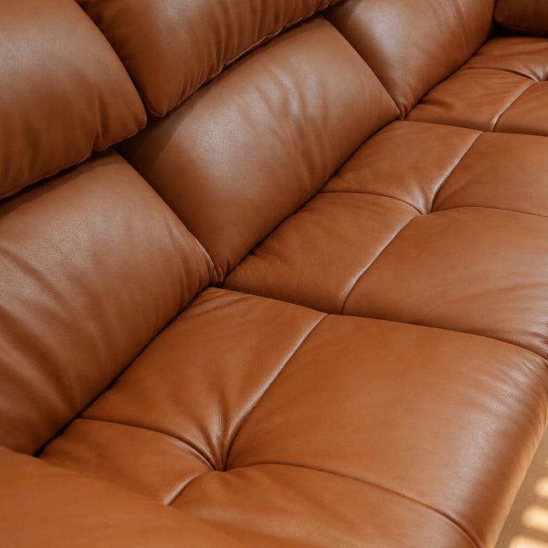 orange leather sofa