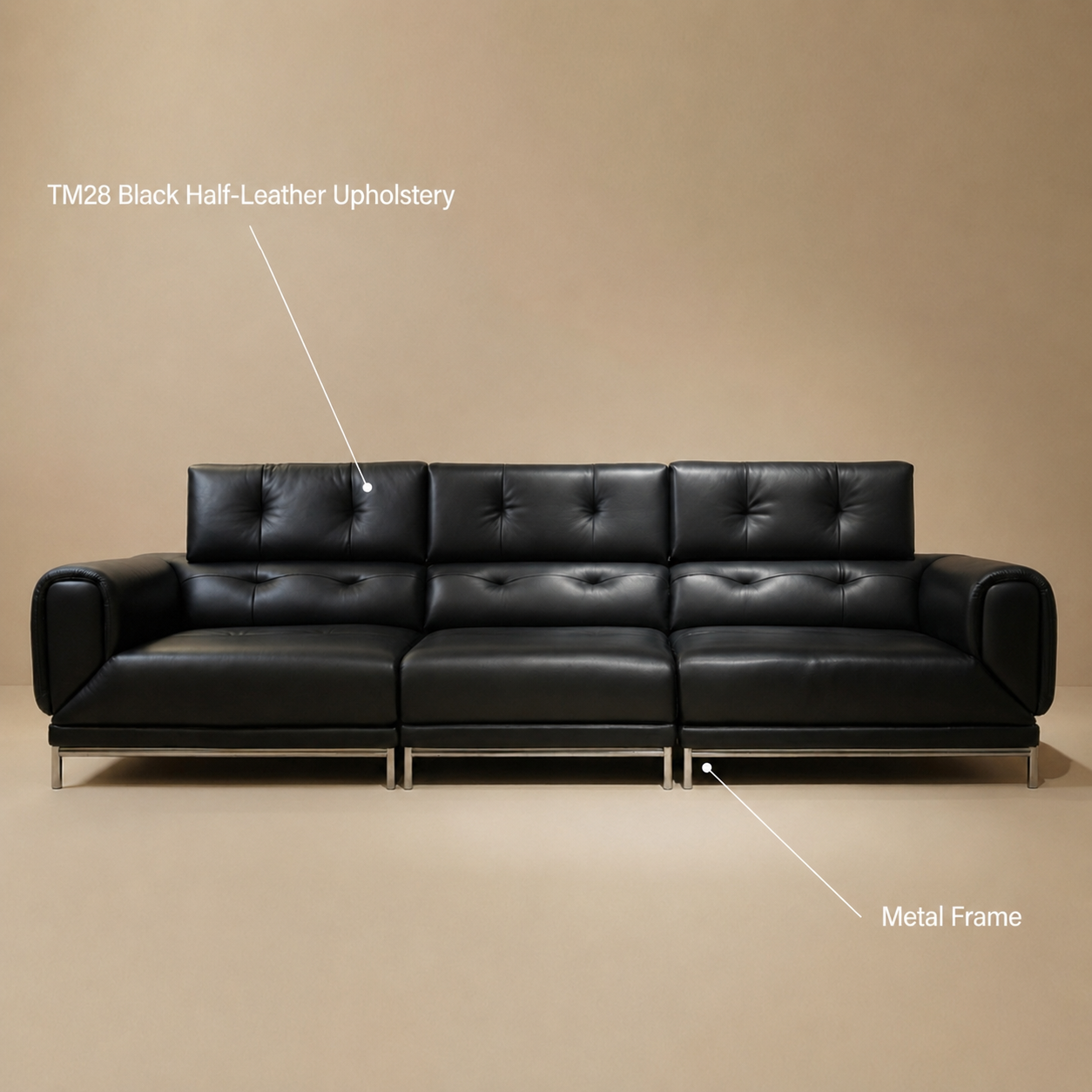 black leather sofa