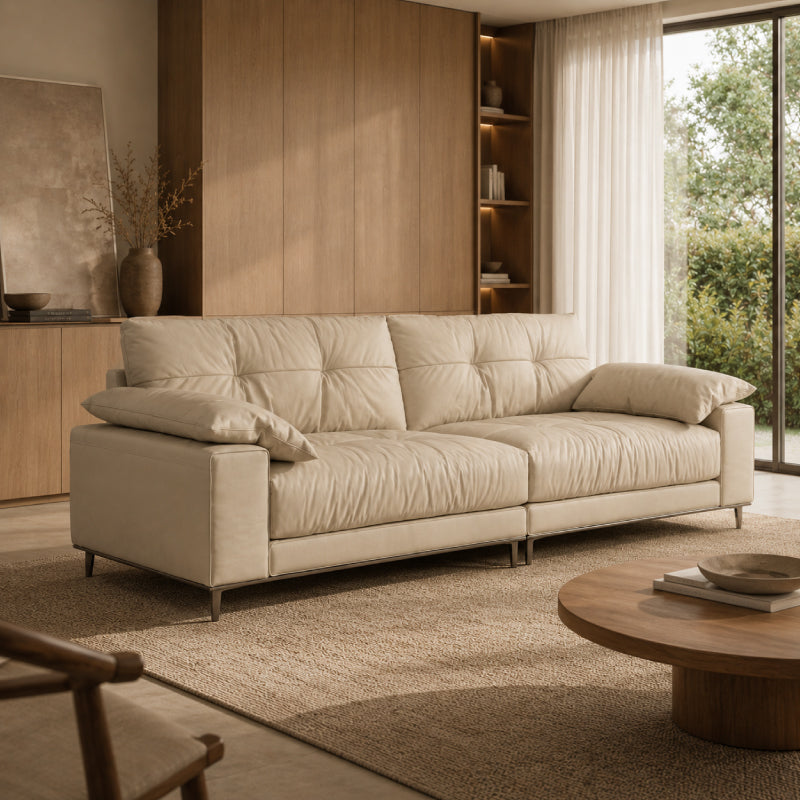 Leather Modular Sofa – Premium 2 Seater Genuine Leather Couch