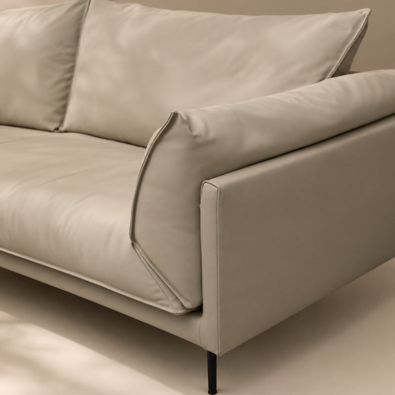 2 Seater Genuine Leather Sofa with Metal Frame – Modern Designer Lounge