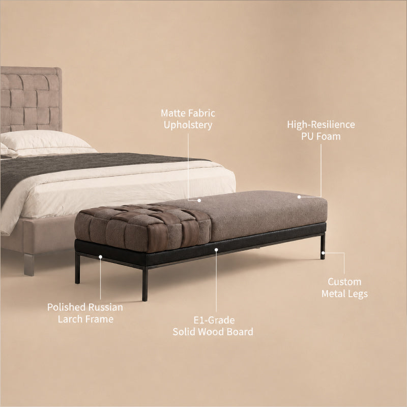 fabric ottoman bench