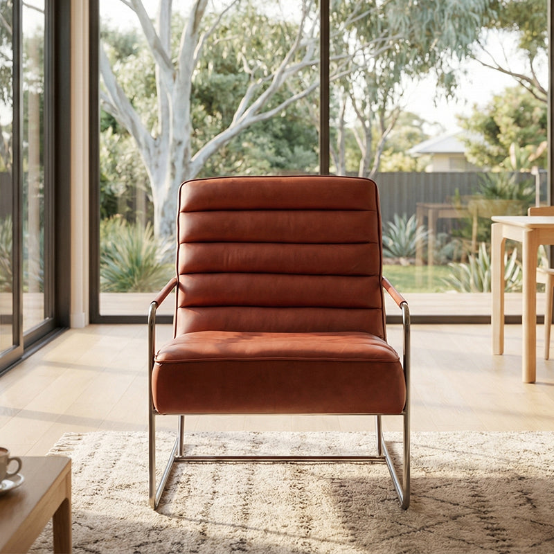 Red leather leisure chair