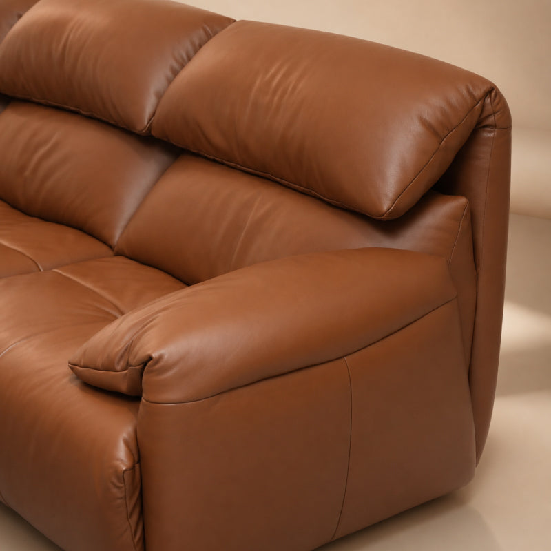 orange leather sofa