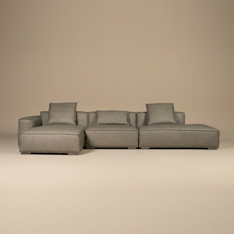 3 Seater Luxury Leather Sofa – Top Grain Cow Leather & Feather Cushion