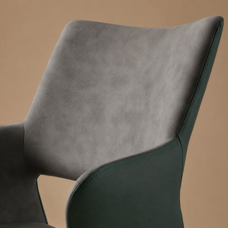 grey leather dining chair