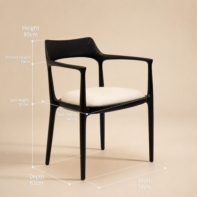 black and white dining chair