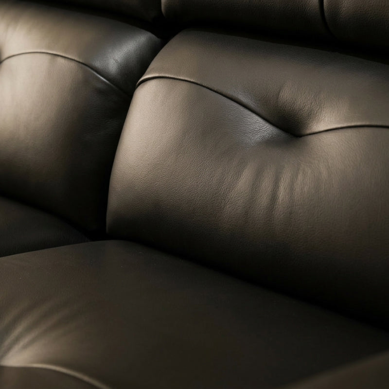 black leather sofa