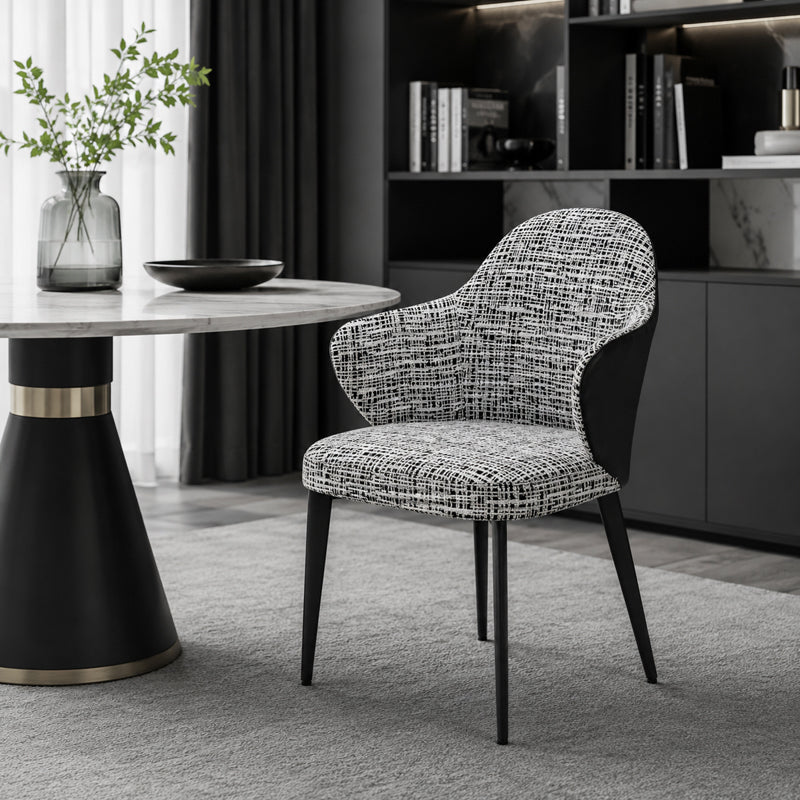 grey fabric dining chair