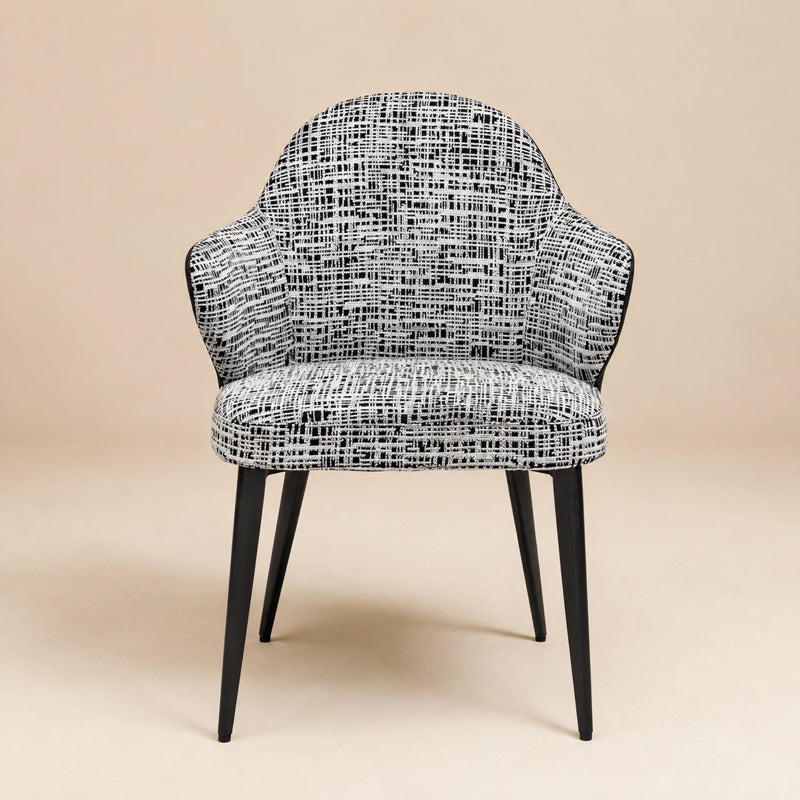 grey fabric dining chair