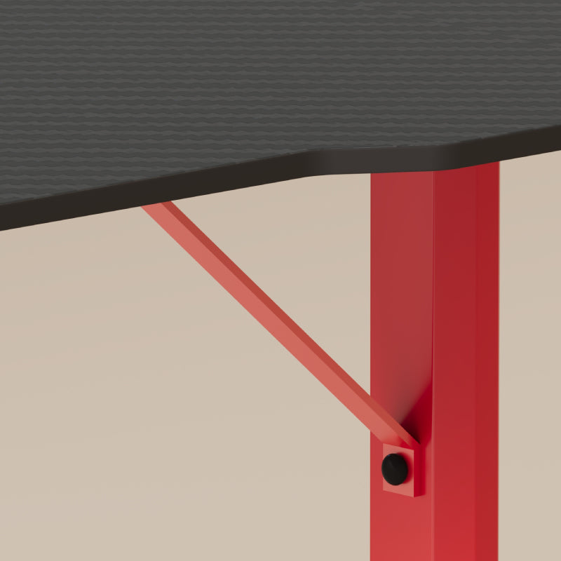 Gaming Desk -Black top&Red leg