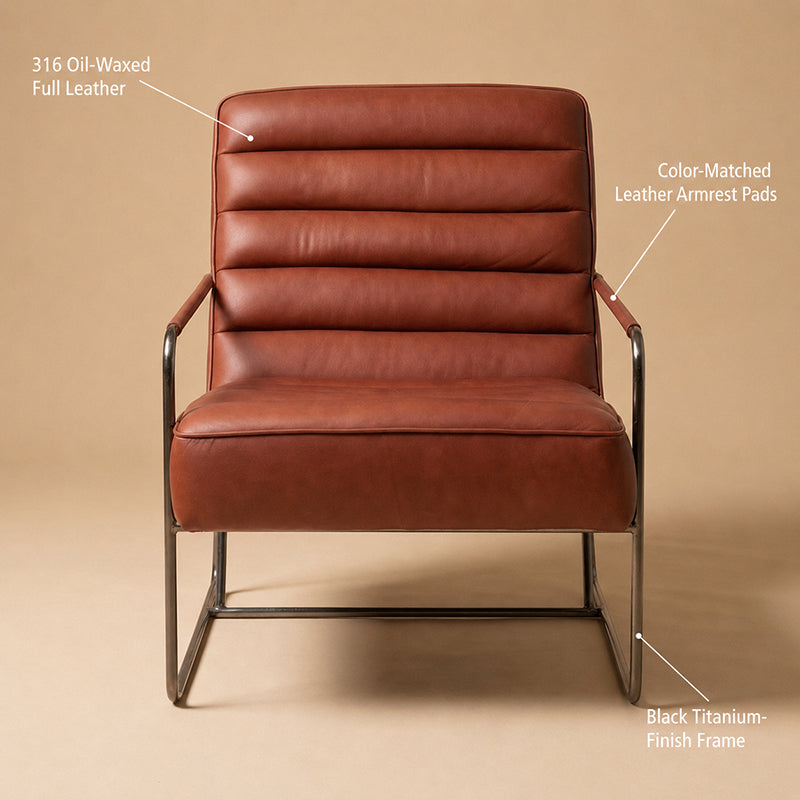 Red leather leisure chair