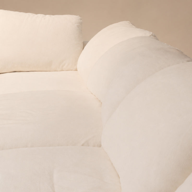 Luxury Feather-Filled Fabric Sofa with Russian Larch Solid Wood Frame