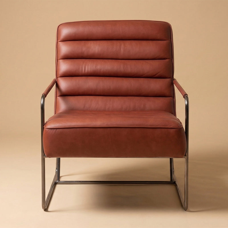 Red leather leisure chair