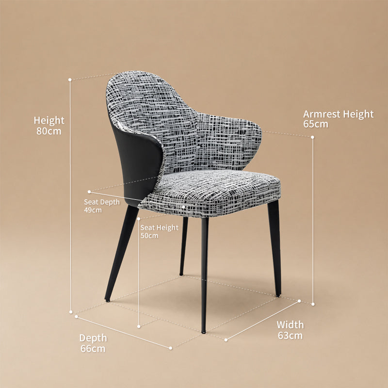 grey fabric dining chair