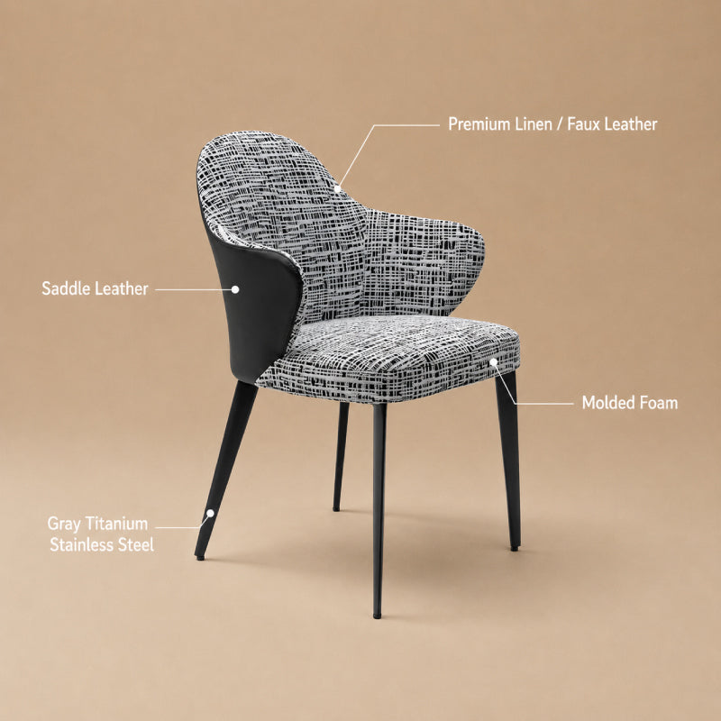 grey fabric dining chair