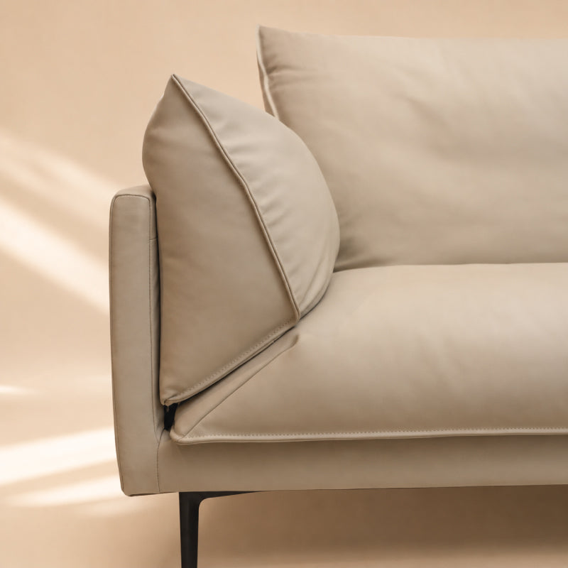 2 Seater Genuine Leather Sofa with Metal Frame – Modern Designer Lounge