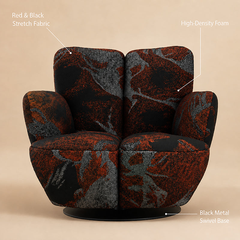 red swivel chair