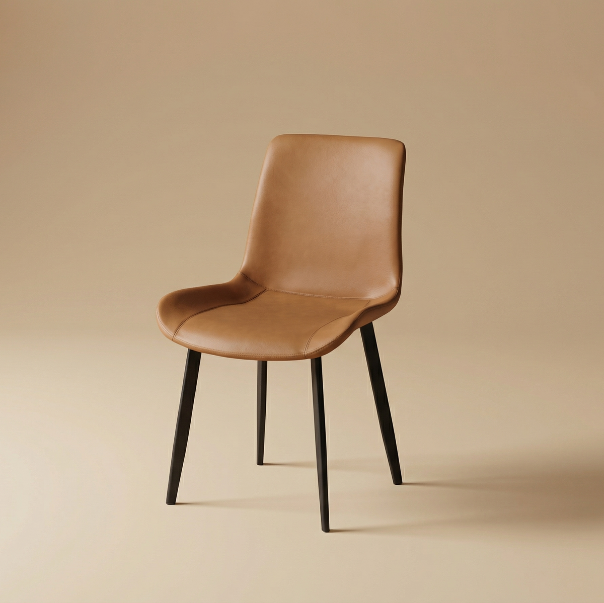 tan leather dining chair