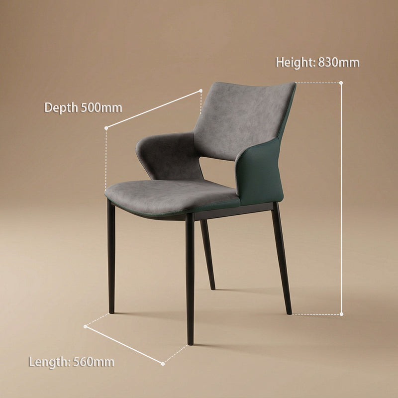 grey leather dining chair