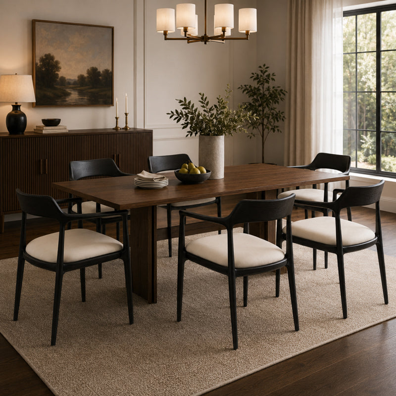 black and white dining chair