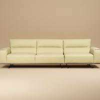 yellow leather sofa